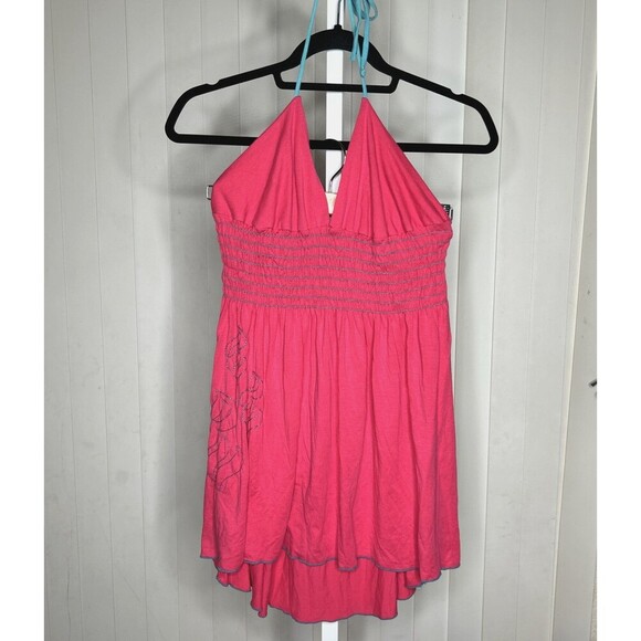 Rocawear Babydoll Top Y2K Pink Smocked Open Back Size L - Picture 1 of 7